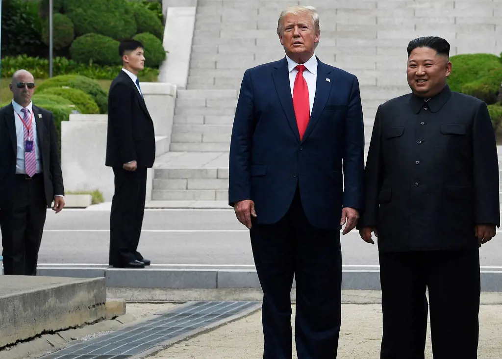 Tony Ornato behind former president Donald Trump during his visit to North Korea 