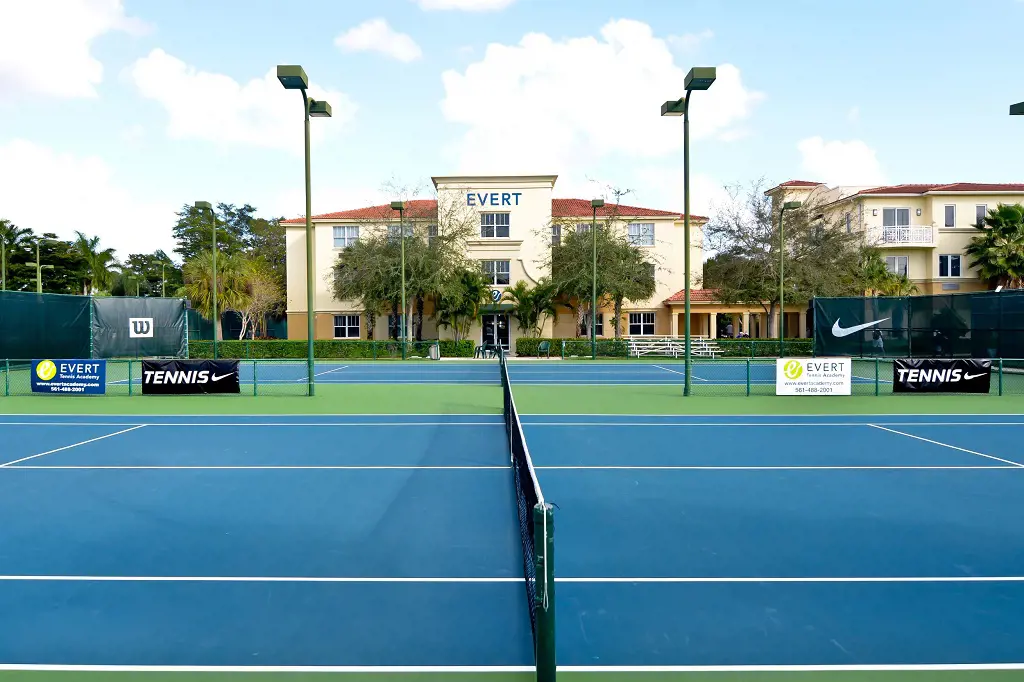 18 times Grand Slam Champion Chris Evert's Evert Tennis Academy in Mission Bay Area of Florida