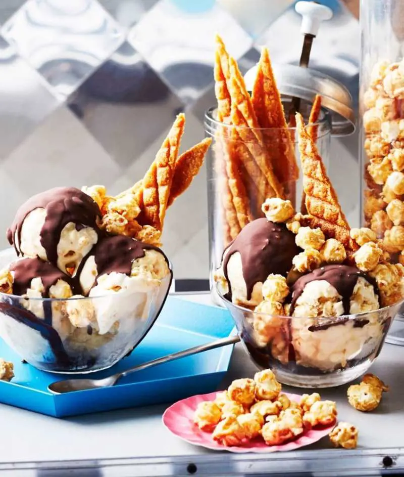 Choc top and popcorn sundae combines two of our all-time favorite movie snacks -choc tops and popcorn