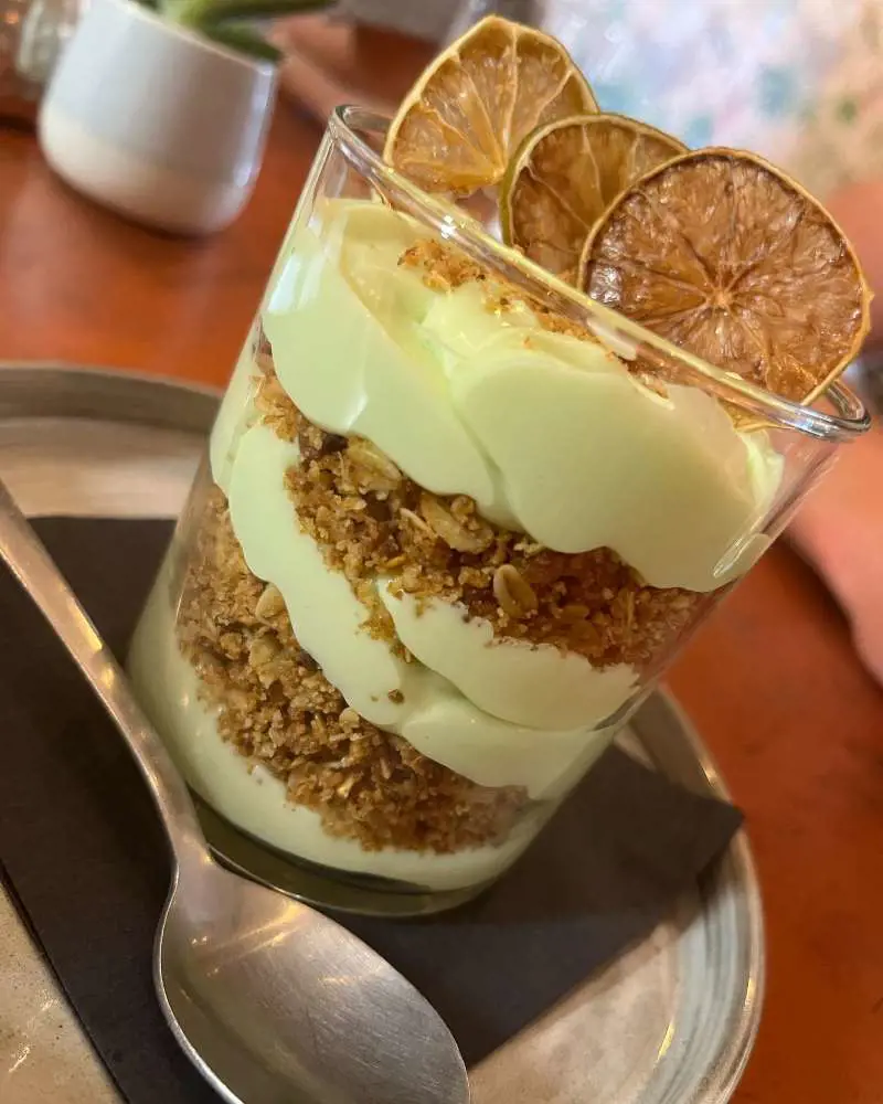 Key lime pie mousse, with an amazing oaty crumble, are like the classic pie made in half the time