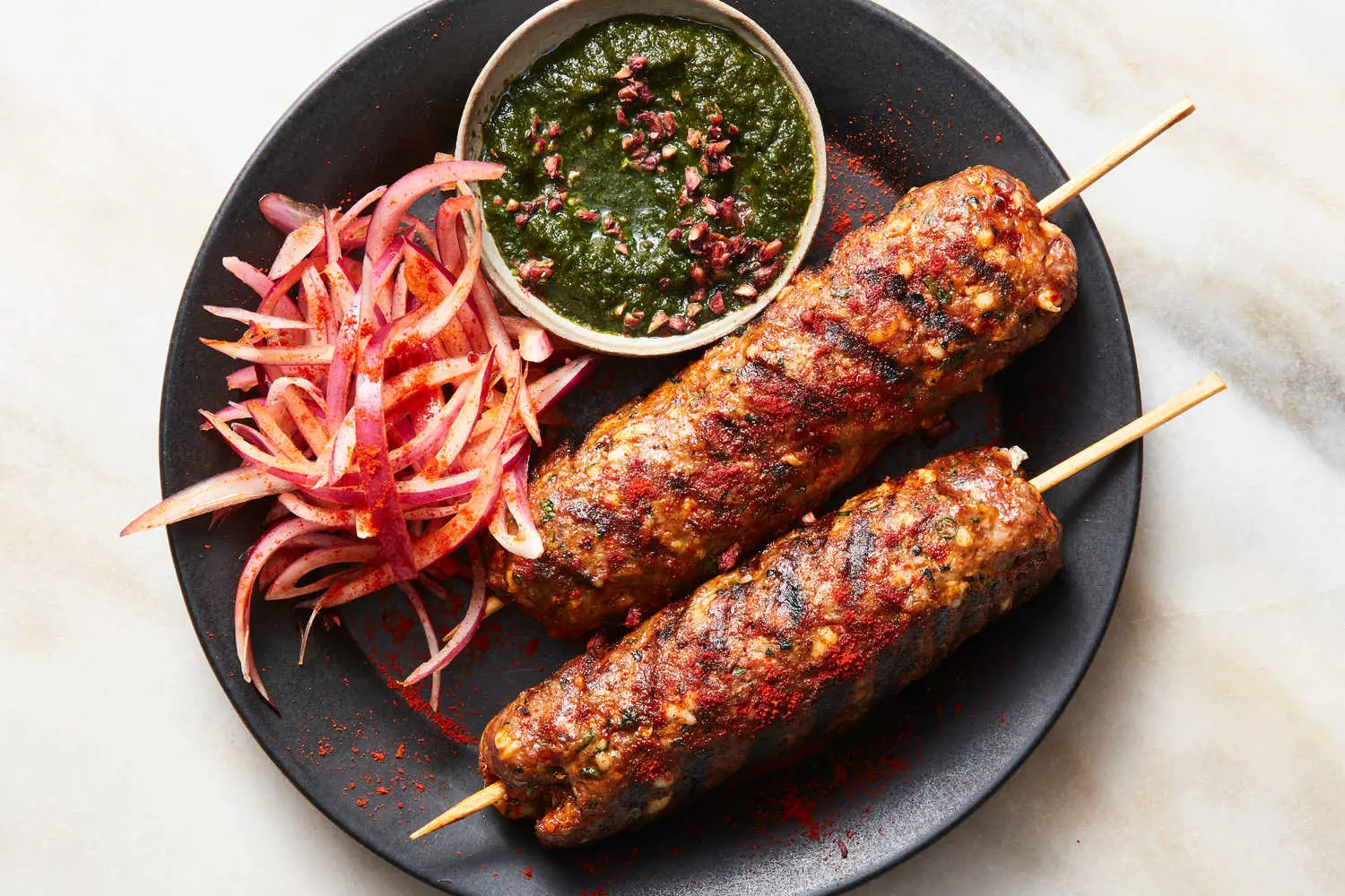 Indian-style seekh kebabs are made with traditional Indian spices