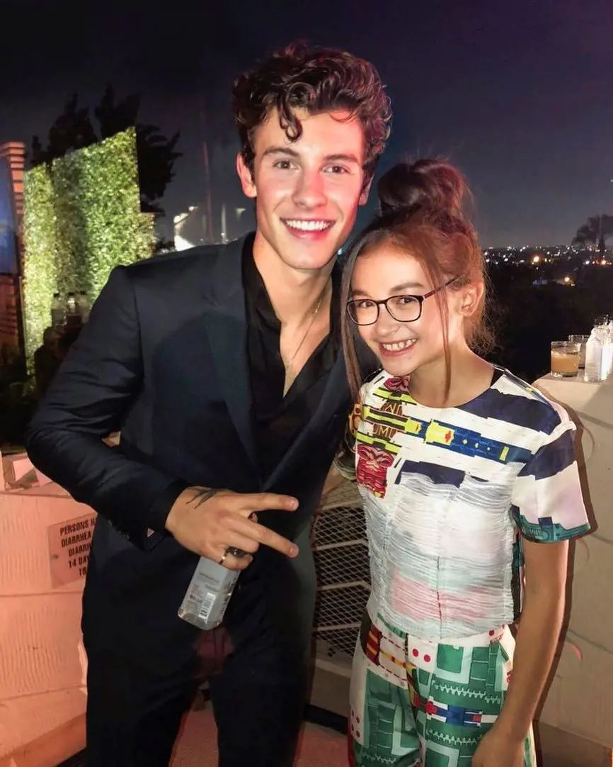 Cathcart pictured with Canadian singer-songwriter Shawn Mendes in August 2018
