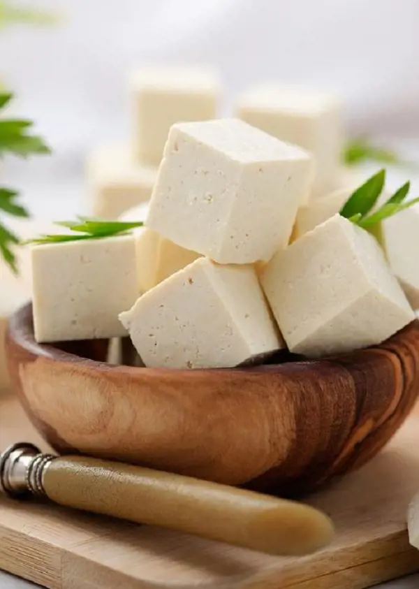 Tofu is an ingrediant made of soyabean which provides iron, proteins and vitamins for your body
