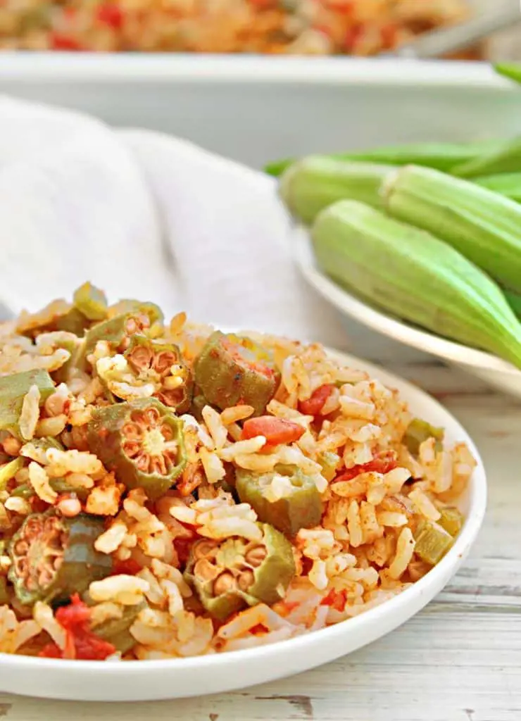 Okra and seasoned rice can make for a fun weeknight dinner