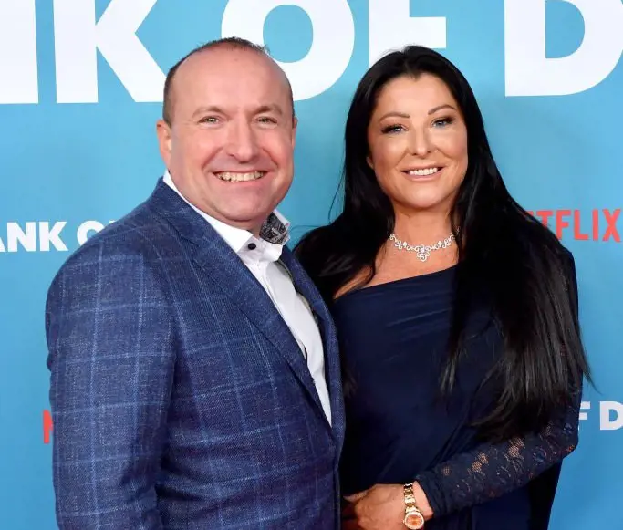 Fishwick and his wife, Nicola, arrive at the world premiere of Netflix's biographical film on January 15, 2023 in Burnley, England