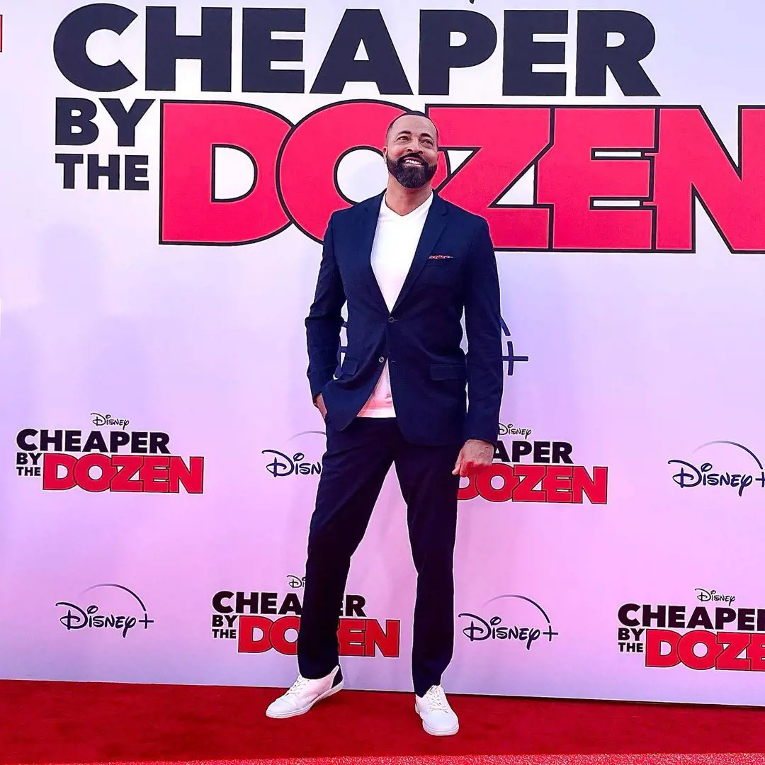 Actor Timon on the red carpet of Disney's Cheaper By The Dozen premiere.