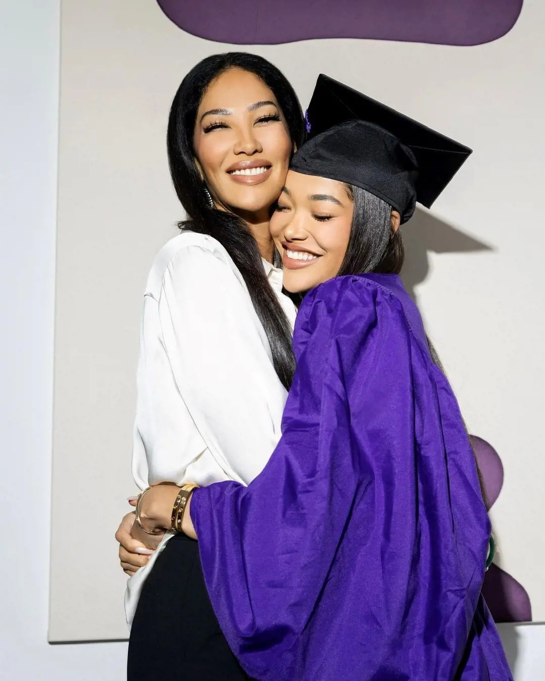 Lee and her eldest daughter, Ming, on her graduation day (class of 2023); the model said she is proud of her