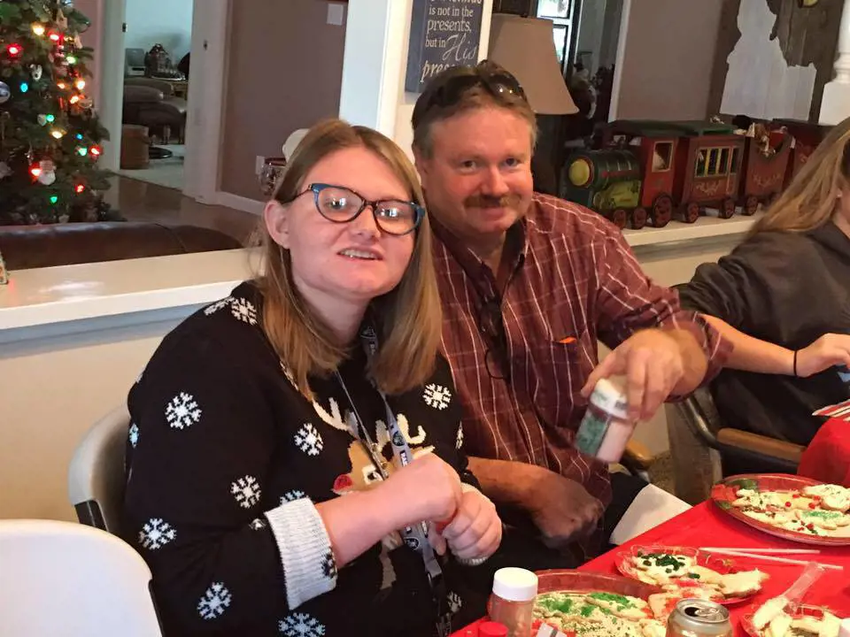 Chris's father and Hannah in 2017