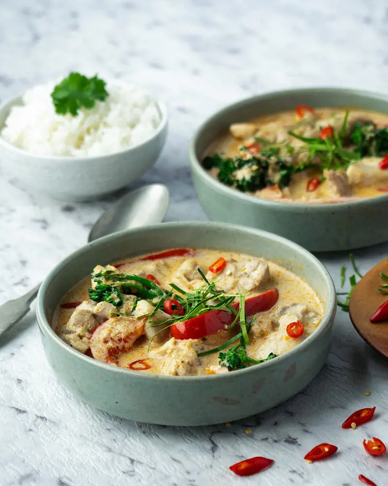 Panang Curry is a delectable curry from Thai Cuisine full of veggies and fresh taste