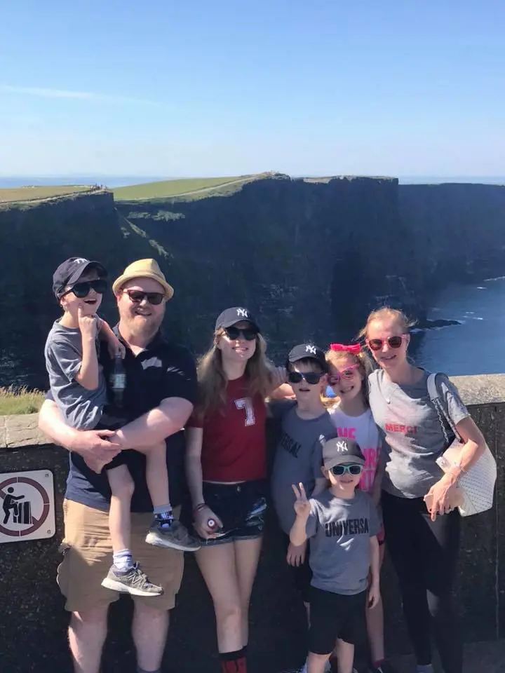 The loving pair enjoying themselves with their kids in Ireland; they share two daughters and three sons