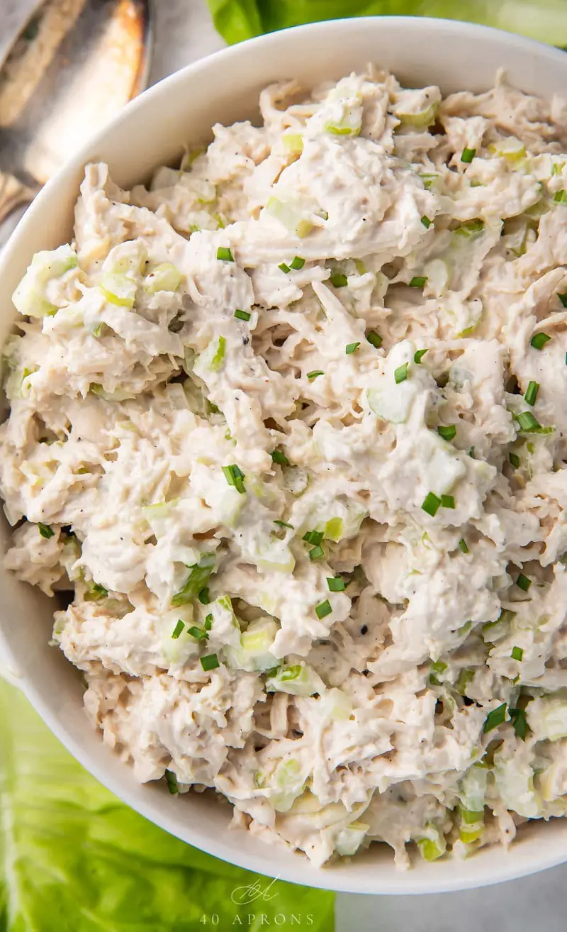 Season with salt and pepper for a more pleasing taste of the Classic chicken salad and serve as a sandwich or over salad