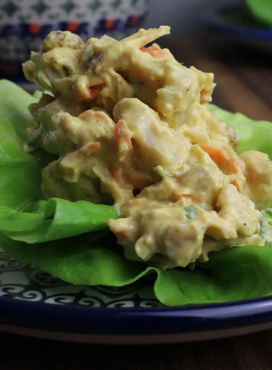 Packed with flavor Curry Chicken Salad, you can serve this salad on lettuce wraps or bread