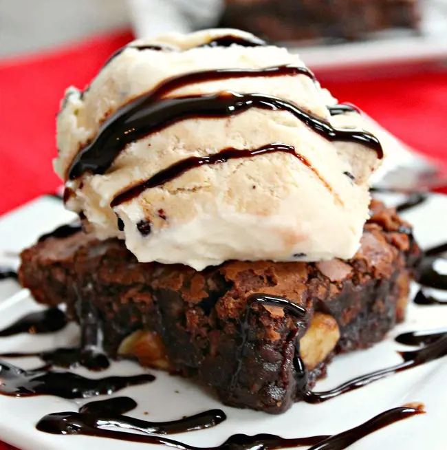 Walnut Brownies With ice cream is satisfying and easy to make dessert for guests