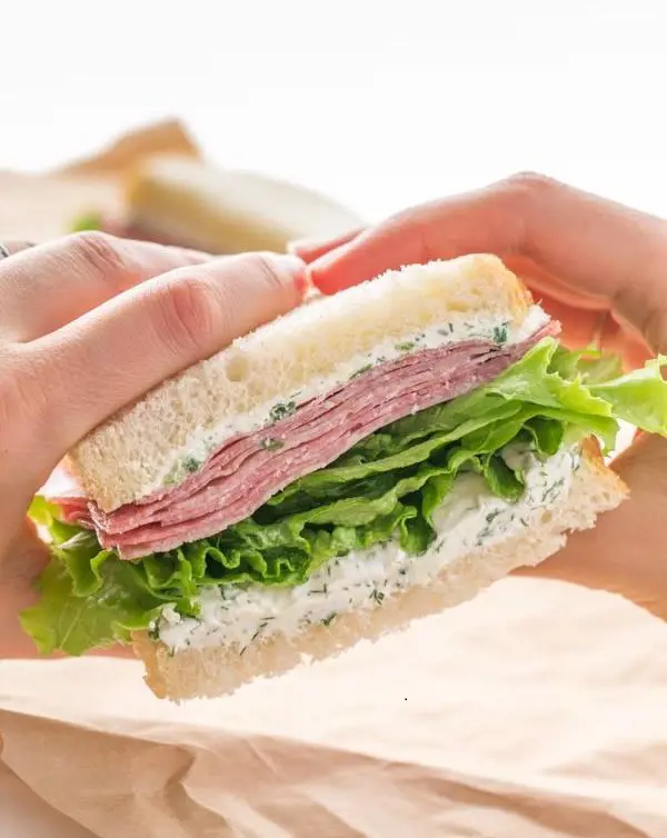 The dill cream cheese spread is the secret to a magnificent Salami Sandwich 