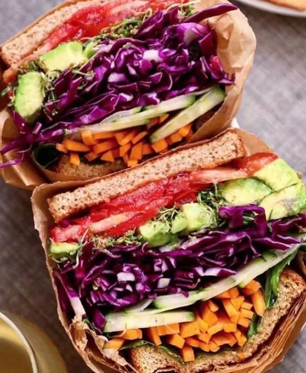 This Ultimate veggie sandwich would be such a great option for brunch -7 layers filled with different texture