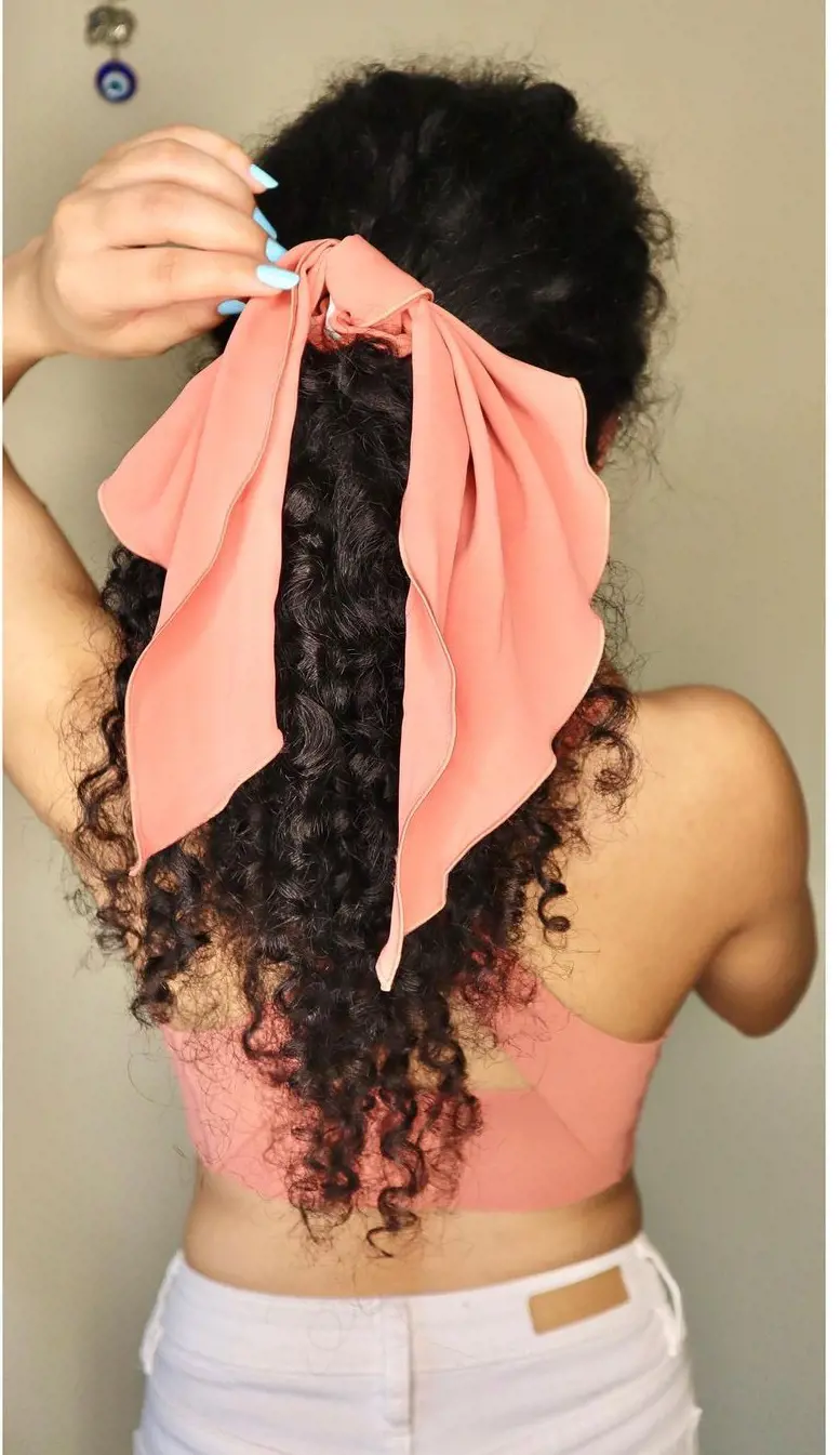 You can use ribbons in a high-up style like this or on a French braid to flaunt your ribbons in stylish way