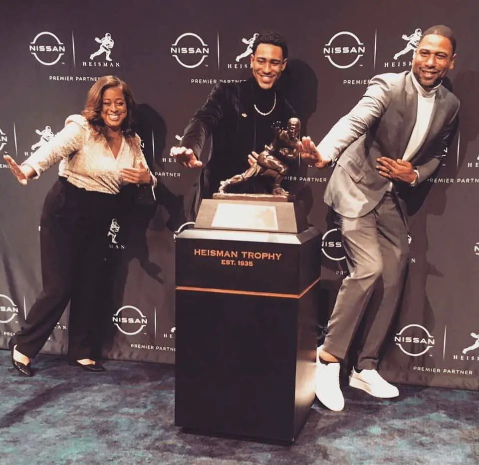 Bryce with his parents when he won the Heisman Trophy